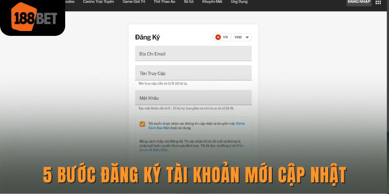Đăng ký 188bet - Cách gia nhập thành viên nhà cái 188bet 2 5 bước đăng ký tài khoản mới cập nhật