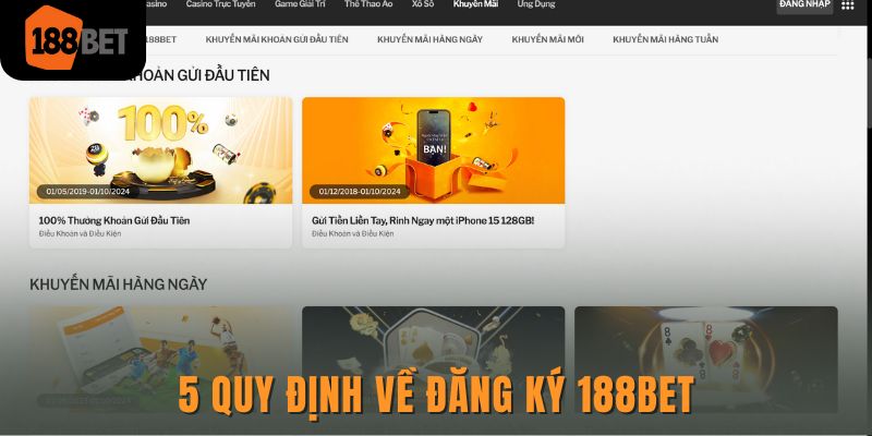 Đăng ký 188bet - Cách gia nhập thành viên nhà cái 188bet 1 5 quy định về đăng ký 188bet